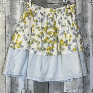 Nwt vintage Gap kids a-line‎ skirt. White, blue and yellow floral print. Size 14